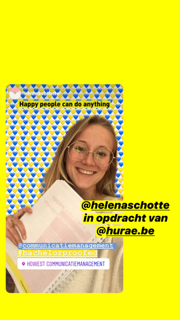 Helena Schotte stagiair bij Hurae in het kader van haar opleiding communicatiemanagement aan howest